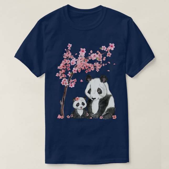Camiseta Panda Cherry Blossom Flor Sakura Árvore V (Frente do Design)