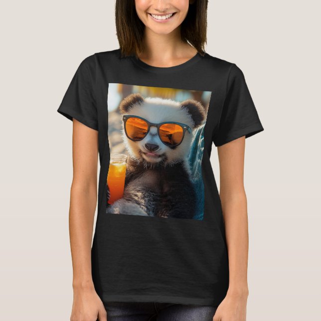 Camiseta Panda chillt in der Sonne (Frente)