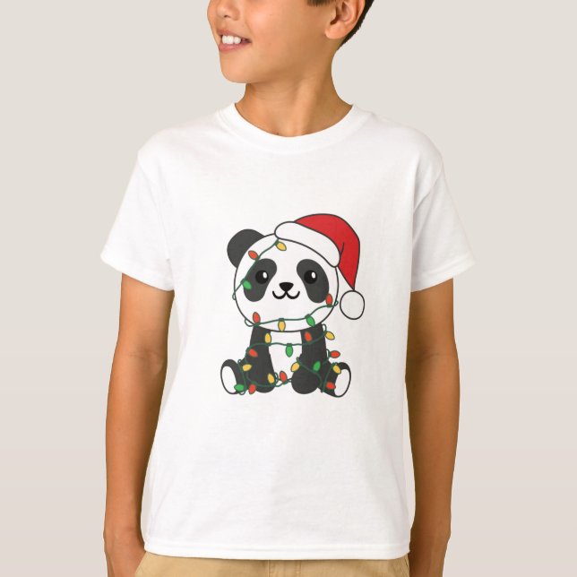 Camiseta Panda Christmas Winter Animals Pandas (Frente)
