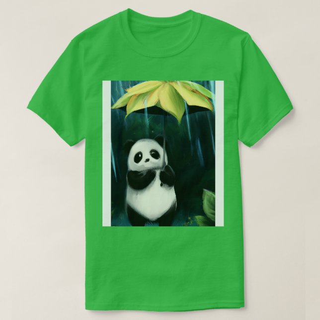 Camiseta Panda com a folha Umbrella 3 (Frente do Design)