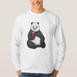 Camiseta Panda com Bebida