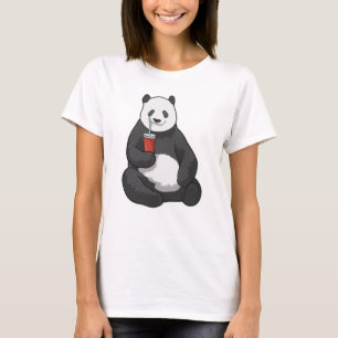 Camiseta Panda com Bebida
