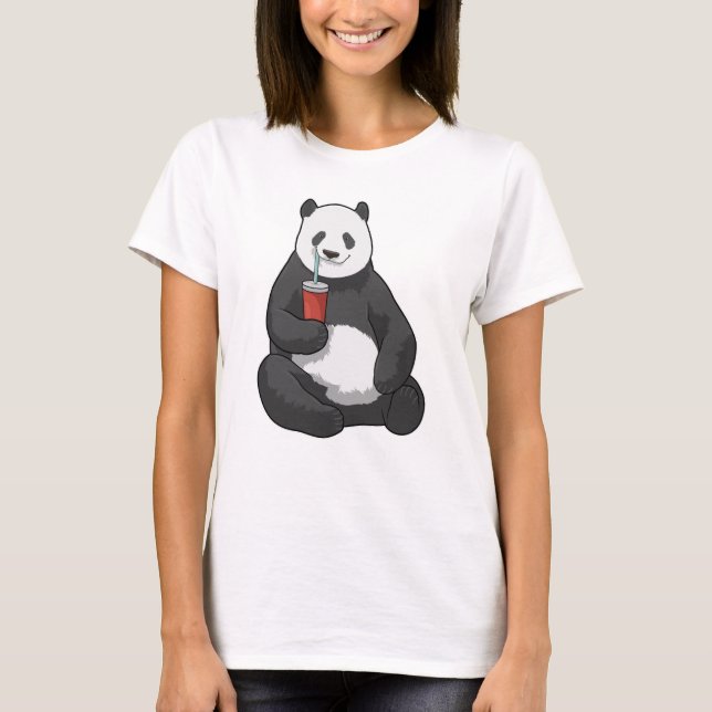 Camiseta Panda com Bebida (Frente)