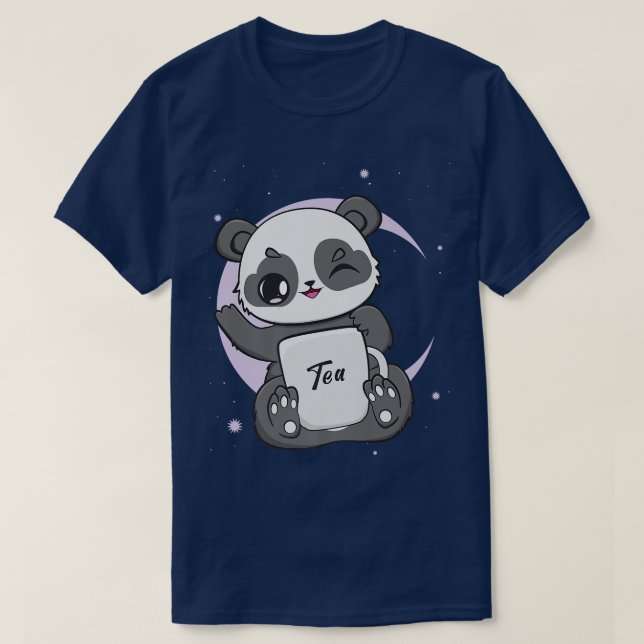Camiseta Panda com Boba Bubble Milk Tea Anime Kawaii Bear (Frente do Design)