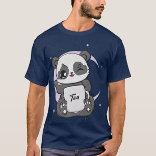 Camiseta Panda com Boba Bubble Milk Tea Anime Kawaii Bear