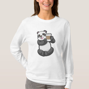 Camiseta Panda com café para ir