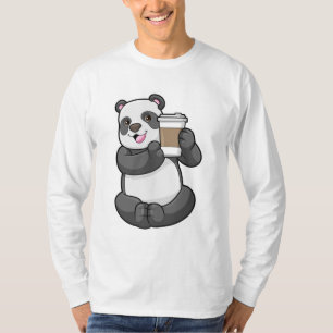 Camiseta Panda com café para ir