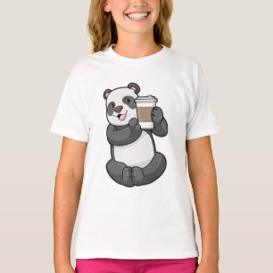 Camiseta Panda com café para ir