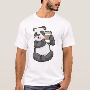 Camiseta Panda com café para ir