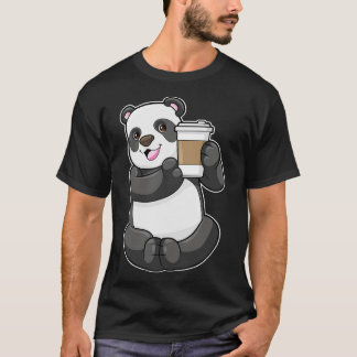 Camiseta Panda com café para ir