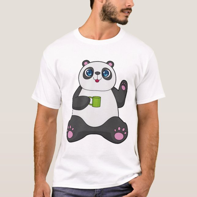 Camiseta Panda com caneca de café (Frente)