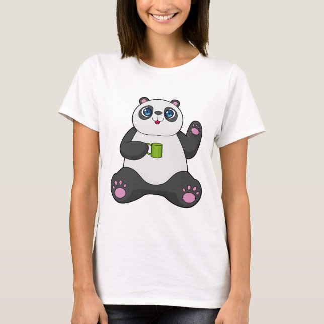 Camiseta Panda com caneca de café (Frente)