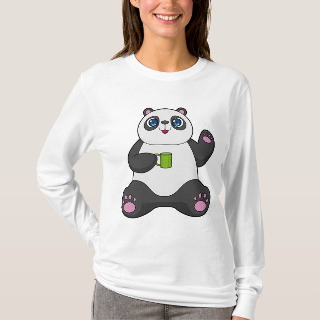 Camiseta Panda com caneca de café (Frente)