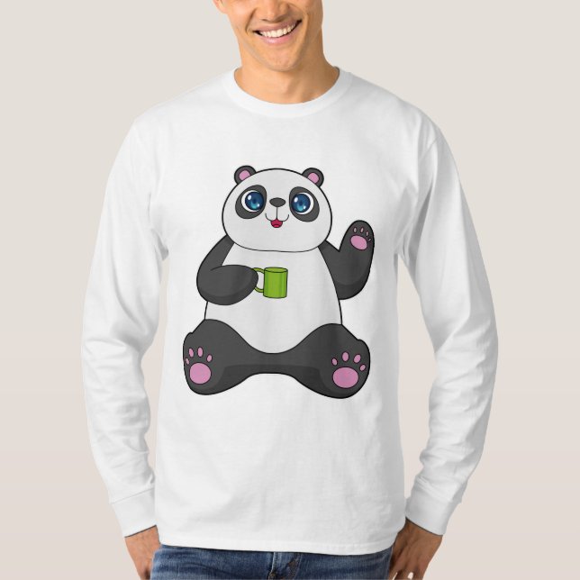 Camiseta Panda com caneca de café (Frente)