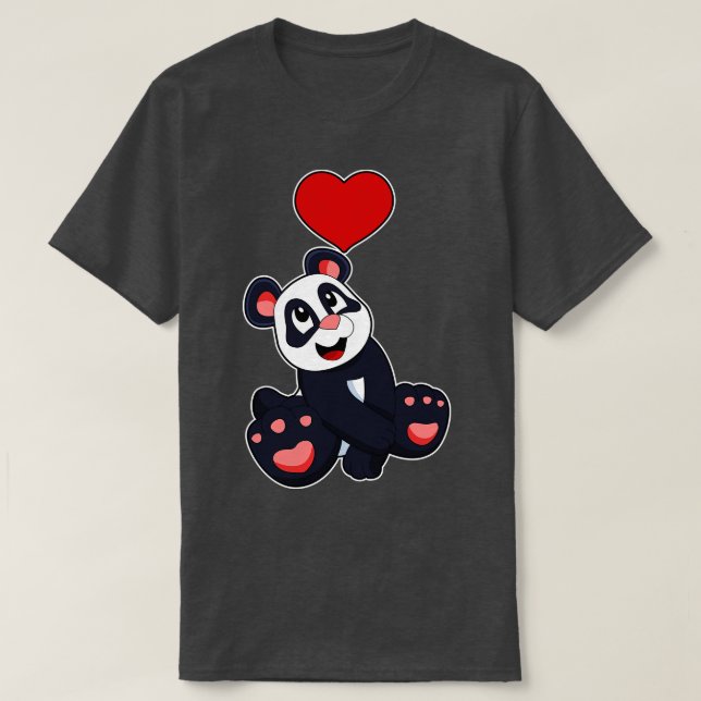 Camiseta Panda com Coração (Frente do Design)