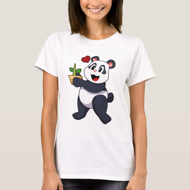 Camiseta Panda com Flor Bamboo (Frente)