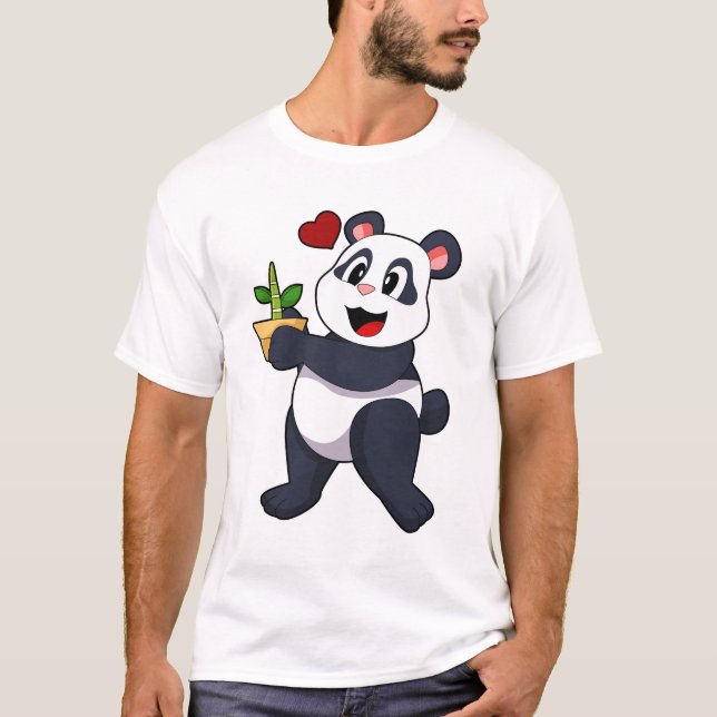 Camiseta Panda com Flor Bamboo (Frente)