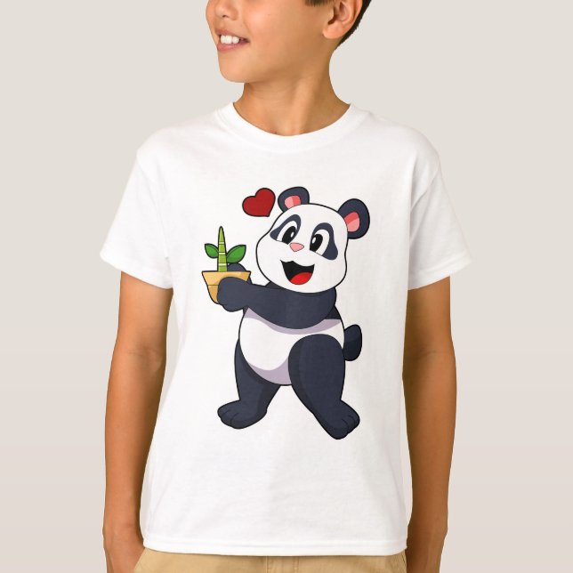 Camiseta Panda com Flor Bamboo (Frente)