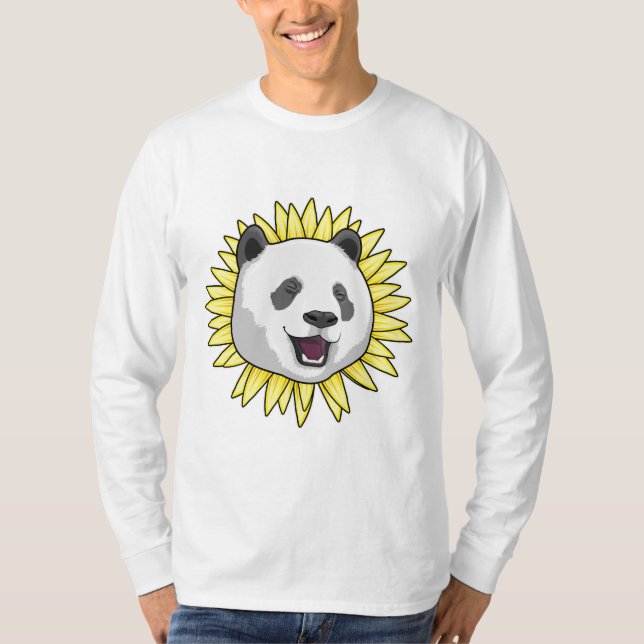 Camiseta Panda com girassol (Frente)