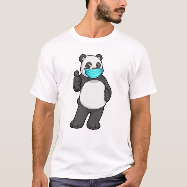Camiseta Panda com máscara de rosto (Frente)