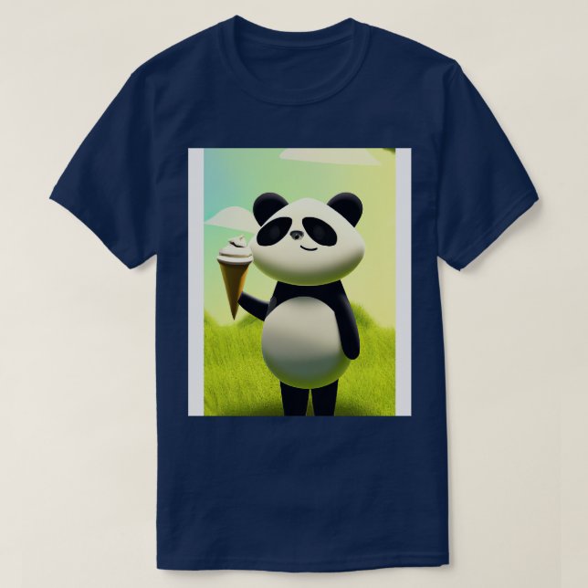 Camiseta Panda com o Sorvete 5 (Frente do Design)