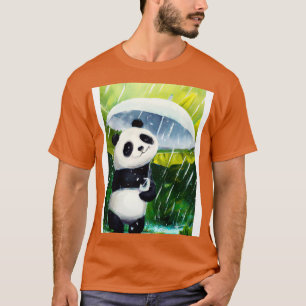 Camiseta Panda com o Umbrella folha