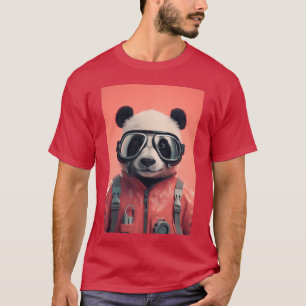 Camiseta Panda com óculos Arte animal engraçada retrô