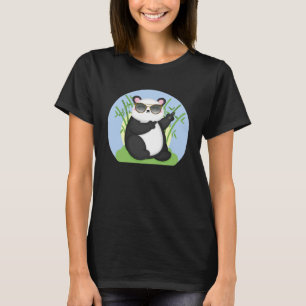 Camiseta Panda Com Óculos De Sol Dançando Em Bambu Panda
