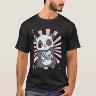 Camiseta Panda Com Pacificador Kawaii Panda Bear Cub Bebê T