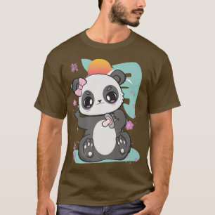 Camiseta Panda com Pacificador Kawaii Panda Bear Japão Kanj