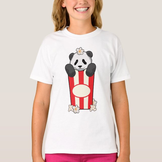 Camiseta Panda com pipoca (Frente)