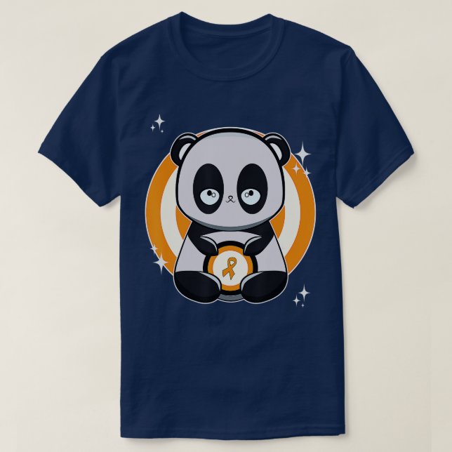 Camiseta Panda com Sensibilização para a Leucemia de Fita 1 (Frente do Design)