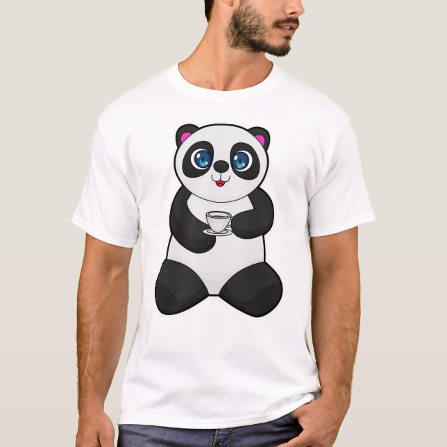 Camiseta Panda com Taça de Café (Frente)