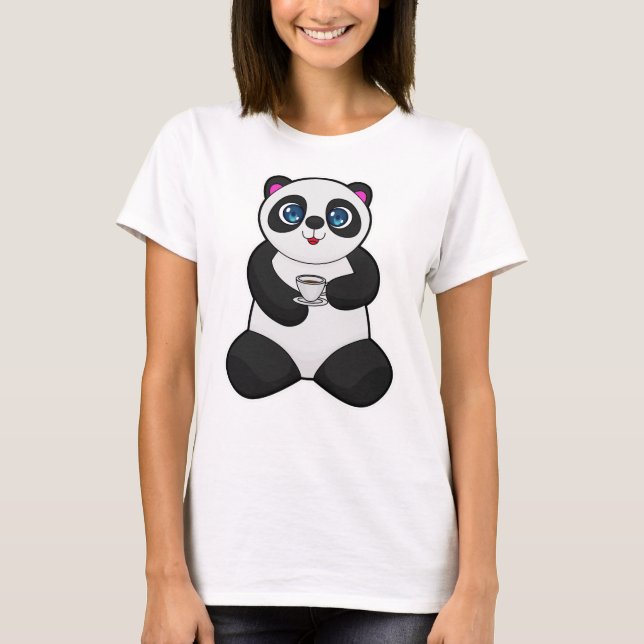 Camiseta Panda com Taça de Café (Frente)