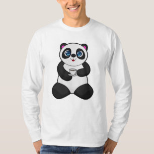 Camiseta Panda com Taça de Café