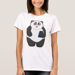 Camiseta Panda com telefone celular