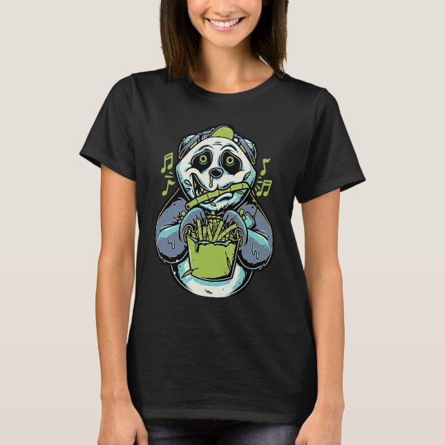 Camiseta Panda come bambu saudável (Frente)