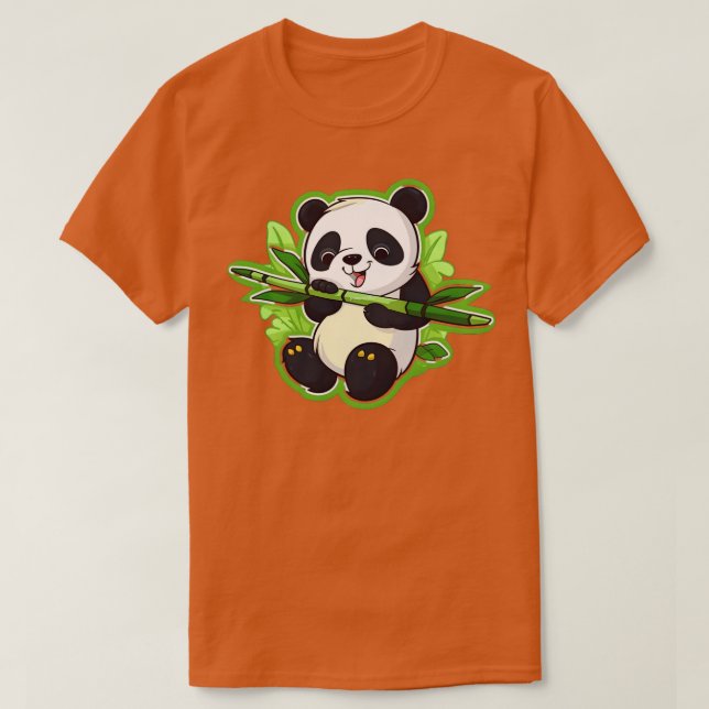 Camiseta Panda comendo bambu (Frente do Design)