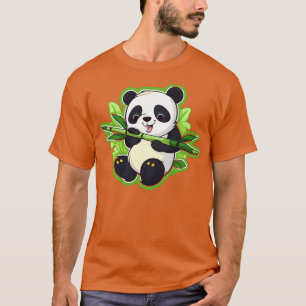 Camiseta Panda comendo bambu