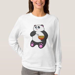 Camiseta Panda comendo com Spoon e Bowl