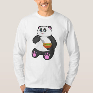 Camiseta Panda comendo com Spoon e Bowl