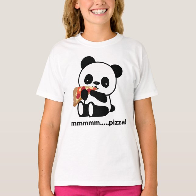 Camiseta PANDA COMENDO PIZZA - fofo (Frente)