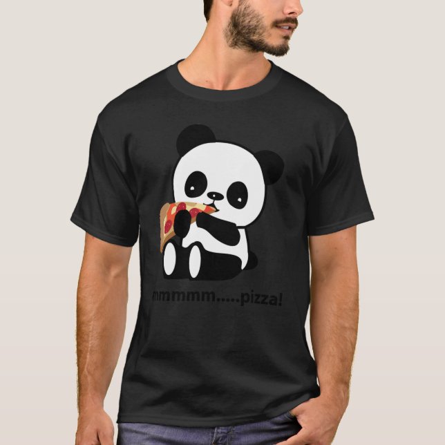Camiseta PANDA COMENDO PIZZA - fofo (Frente)