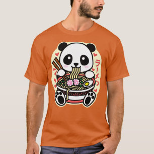 Camiseta Panda comendo Ramen Cute Kawaii Design