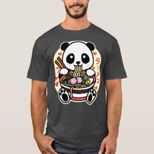 Camiseta Panda comendo Ramen Cute Kawaii Design