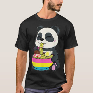 Camiseta Panda Comendo Ramen LGBT-Q Orgulho Pansexual Bande