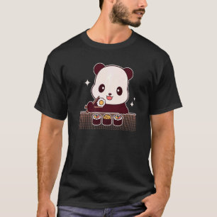 Camiseta Panda Comendo Sushi Cute Panda Bear