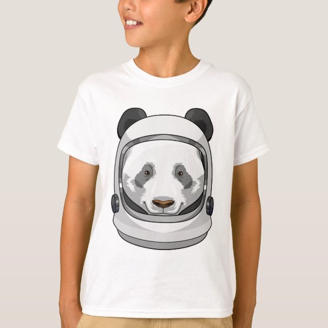 Camiseta Panda como Astronauta com Capacete (Frente)