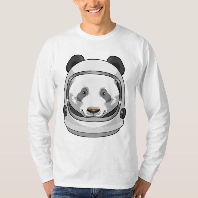 Camiseta Panda como astronauta com Helmet (Frente)