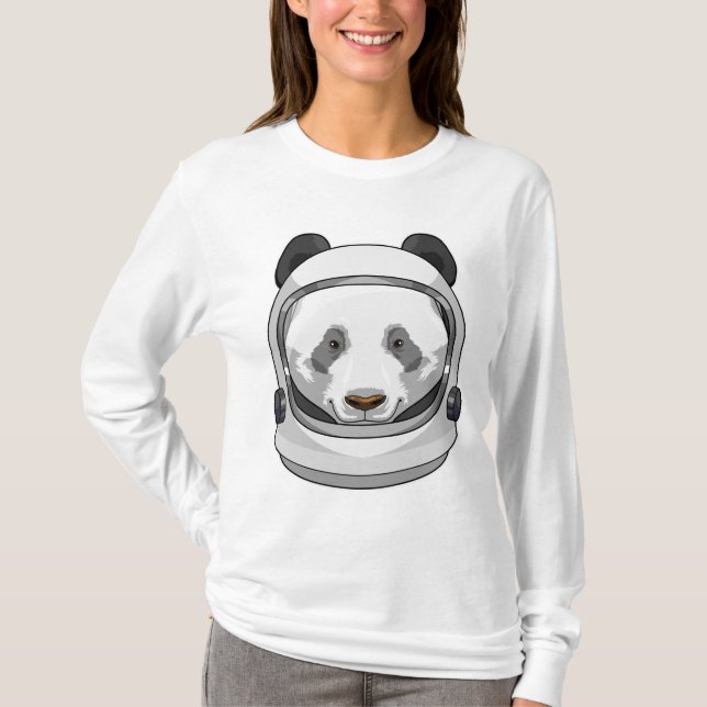 Camiseta Panda como astronauta com Helmet (Frente)